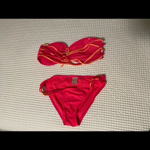 target pink and orange bandeau bikini - Picture 4 of 4